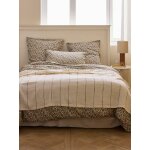 Plaid ray� en chanvre, coton et lin