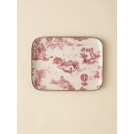 Plateau �maill� esprit toile de jouy - grand mod�le