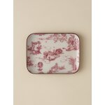 Plateau �maill� esprit toile de jouy - petit mod�le