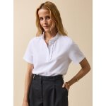 Polo maille piqu�e col volant� femme