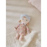 Poupe en velours et tissu liberty