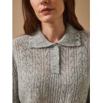 Pull col polo femme laine et mohair