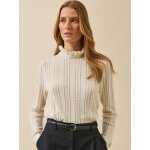 Pull col volant� femme coton biologique et cachemire