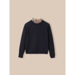 Pull fille col tissu liberty