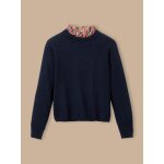 Pull fille col tissu liberty