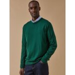 Pull fin col rond laine mrinos homme