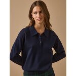 Pull polo femme coton biologique et cachemire