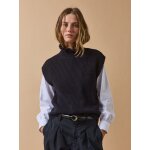 Pull sans manches col froufrou femme
