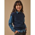 Pull sans manches fille laine et alpaga