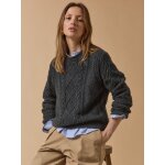 Pull torsades col rond femme