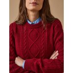 Pull torsades col rond femme