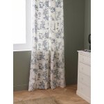 Rideau � ruflettes esprit toile de jouy
