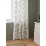 Rideau � ruflettes esprit toile de jouy