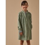 Robe chemise fille en velours gaufr�