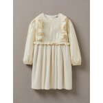 Robe dore  volants fille