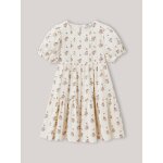 Robe fille en coton textur - imprim bianca
