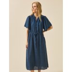 Robe longue en cr�pon manches papillon femme