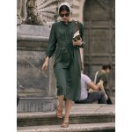 Robe longue femme tissu crpon