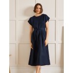 Robe longue multi plis femme en lin et viscose