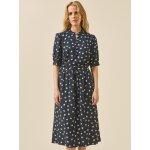 Robe mi - longue femme viscose dobby imprim� tr�fles