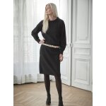 Robe noire col froufrou en tricot femme