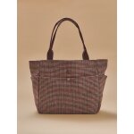 Sac cabas lainage pied - de - poule femme