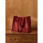 Sac cabas matelass� en velours c�tel�