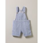 Salopette courte en tissu seersucker bb