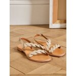 Sandales brides tresses cuir femme