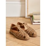 Sandales plates cuir style pcheur