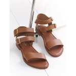 Sandales plates double bride en cuir
