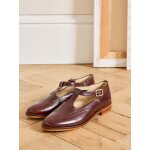 Sandales salom� bout fleuri cuir femme