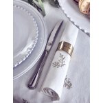 Serviette de table brode en coton tram aspect lin par lot de 4