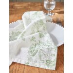 Serviette de table esprit jouy en coton tram� par lot de 4