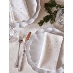 Serviette de table  pois dors en coton tram aspect lin par lot de 4