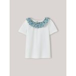 T - shirt col pierrot fille tissu liberty - coton biologique