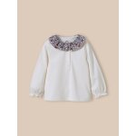 T - shirt col en tissu liberty bb - coton biologique