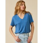 T - shirt col v femme lin et viscose