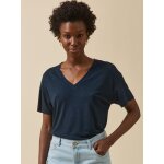 T - shirt col v femme lin et viscose