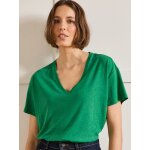 T - shirt col v femme lin et viscose