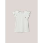 T - shirt fille broderie fleur - coton biologique