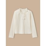 T - shirt fille col montant brod� - coton biologique