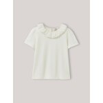 T - shirt fille col pierrot brod - coton biologique
