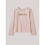 T - shirt fille  message en tissu liberty - coton biologique