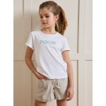 T - shirt fille � message en tissu liberty - coton biologique