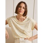 T - shirt imprim volant lin et viscose femme
