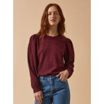 T - shirt jacquard manches bouffantes femme