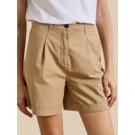 Short chino coton et lin femme