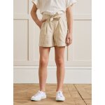 Short ray fille en coton et lin