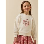 Sweat fille � message en tissu liberty - coton biologique